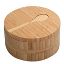 Eco-Friendly Bamboo Salt & Spice Cellar with Integrated Spoon – 1, 2, or 3 Compartments by MobilevisionUS