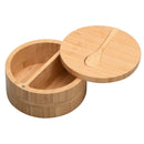 Eco-Friendly Bamboo Salt & Spice Cellar with Integrated Spoon – 1, 2, or 3 Compartments by MobilevisionUS
