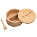 Eco-Friendly Bamboo Salt & Spice Cellar with Integrated Spoon – 1, 2, or 3 Compartments by MobilevisionUS