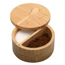 Eco-Friendly Bamboo Salt & Spice Cellar with Integrated Spoon – 1, 2, or 3 Compartments by MobilevisionUS