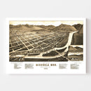 Vintage Map of Missoula, Montana 1884