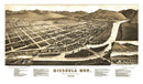 Vintage Map of Missoula, Montana 1884