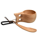 Premium Wooden Kuksa Cup Camping Set (Pack of 2) with Spoons & Clips by MobilevisionUS