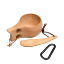 Premium Wooden Kuksa Cup Camping Set (Pack of 2) with Spoons & Clips by MobilevisionUS