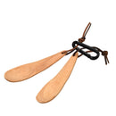 Wooden Kuksa Spoons (Set of 2) with Black Carabiner Clip & Leather Tethers by MobilevisionUS