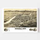 Vintage Map of Missoula, Montana 1891