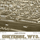 Vintage Map of Cheyenne, Wyoming 1882