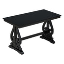 5-Piece Retro Dining Set, Rectangular Wooden Dining Table and 4 Upholstered Chairs for Dining Room and Kitchen (Black)