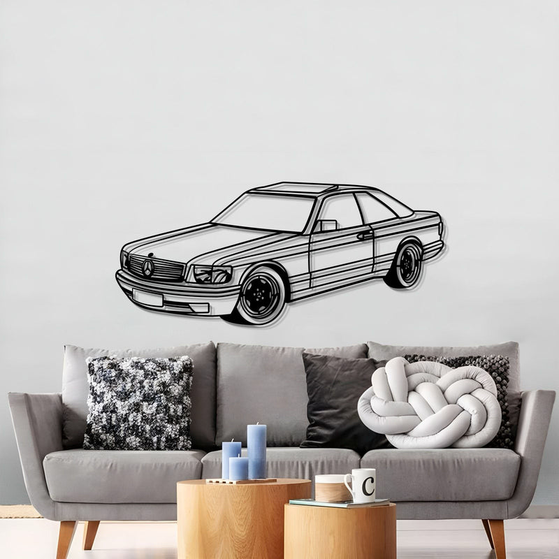 1989 W126 SEC Perspective Metal Car Wall Art - MT0452