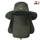 Fishing Bucket Hat Wide Brim Breathable Unisex Hat Sunlight-proof Removable Neck Face Fishing Cap For Fishing Hiking Traveling
