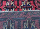 3X5 Vintage Handmade Tribal Wool Rug Balouchi Rug Afghan Rug Red Beige Blue Nice