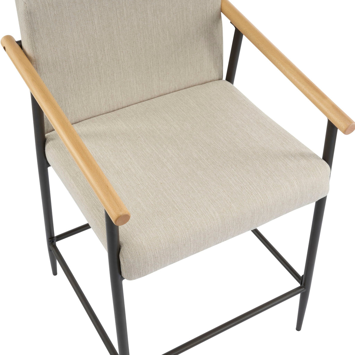 Mid Century Modern Counter Stool Set With Iron Frame, photo 9 of 28