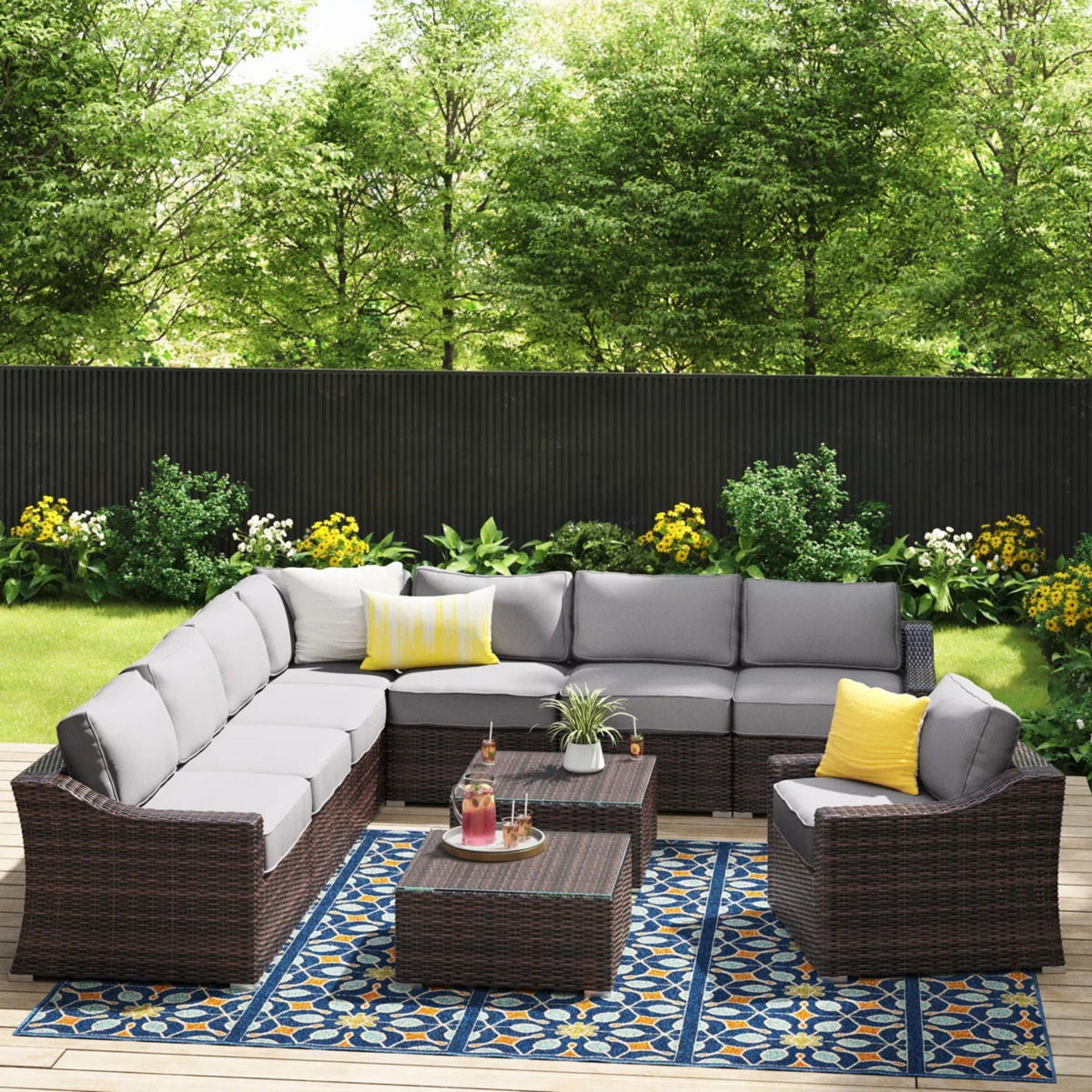 Outdoor Wicker Conversation Set With Cushions, All Weather, photo 17 of 40