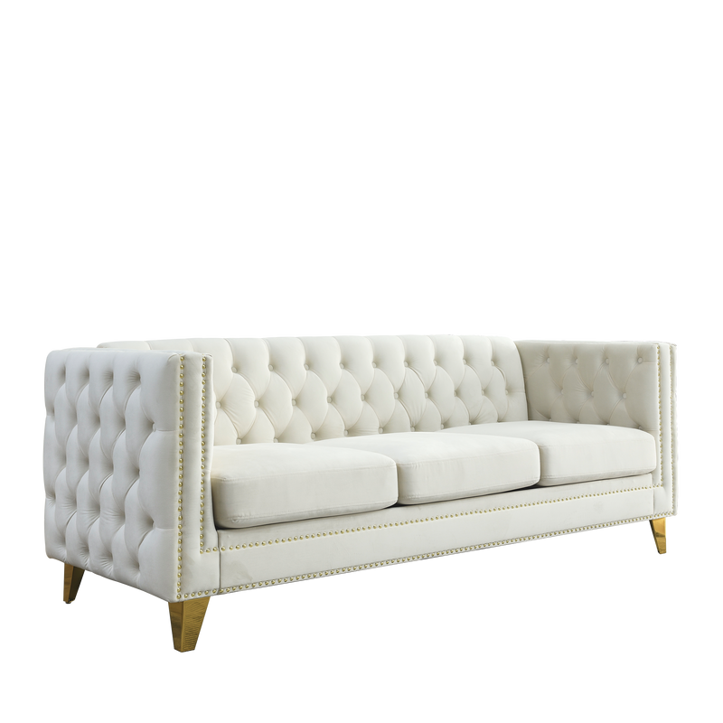 3-seater + 2-seater Combination sofa.BEIGE VELVET