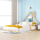 Elegant Floor Bed With House Shaped Headboard by Unique Piece Furniture