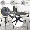 Klaus - Dining Table - Crystal Tempered Glass Top & Black Finish by Unique Piece Furniture