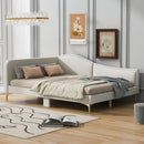 Upholstered Daybed With Headboard And Armrest, Support Legs by HouseOfZazla