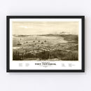 Vintage Map of Port Townsend, Washington 1878