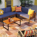 Patio Furniture Set: Patio Dining Set+Teak Wood Side Table+3 Pieces Patio Rattan Bistro Set by LJGDeals