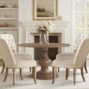 Round Pedestal Dining Table - Walnut by HouseOfZazla