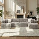 Modular Sectional Sofa, Boneless Couch With 2 Movable Ottomans by HouseOfZazla