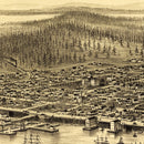 Vintage Map of Seattle, Washington 1878