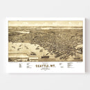 Vintage Map of Seattle, Washington 1884