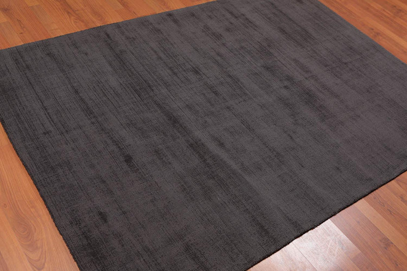 4'8" x 6’7" Handmade 100% Viscose loop & cut textured Pile Area rug Charcoal
