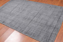 4'11" x 8'2" Handmade Modern 100% Wool flatweave Area Rug Gray
