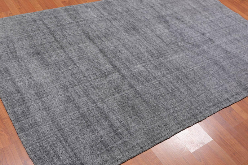 4'11" x 8'2" Handmade Modern 100% Wool flatweave Area Rug Gray
