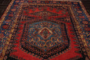 7'5" x 11'1" Hand Knotted Viss Wool Traditional Oriental Area Rug Burnt Orange