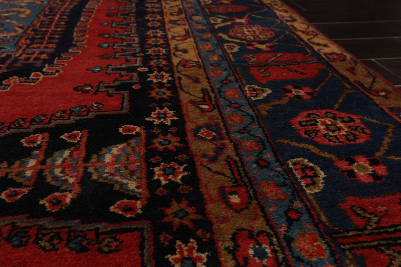7'5" x 11'1" Hand Knotted Viss Wool Traditional Oriental Area Rug Burnt Orange
