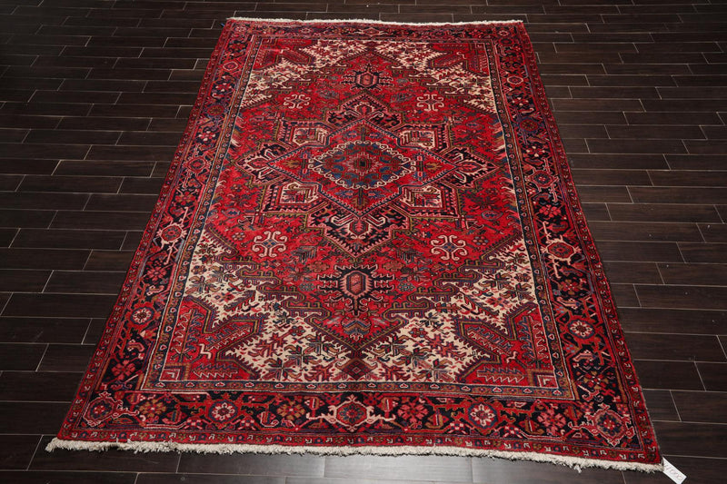 8'2" x 11'8" Hand Knotted 100% Wool Herizz Traditional Oriental Area Rug Red