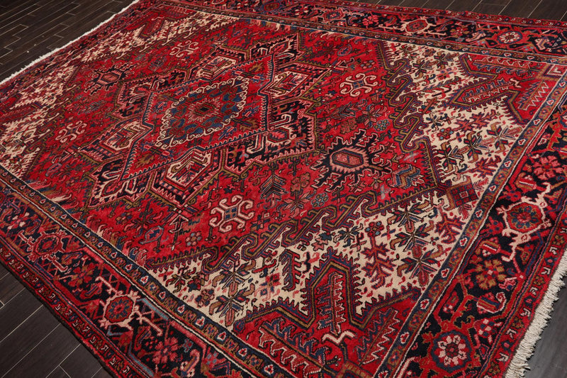 8'2" x 11'8" Hand Knotted 100% Wool Herizz Traditional Oriental Area Rug Red