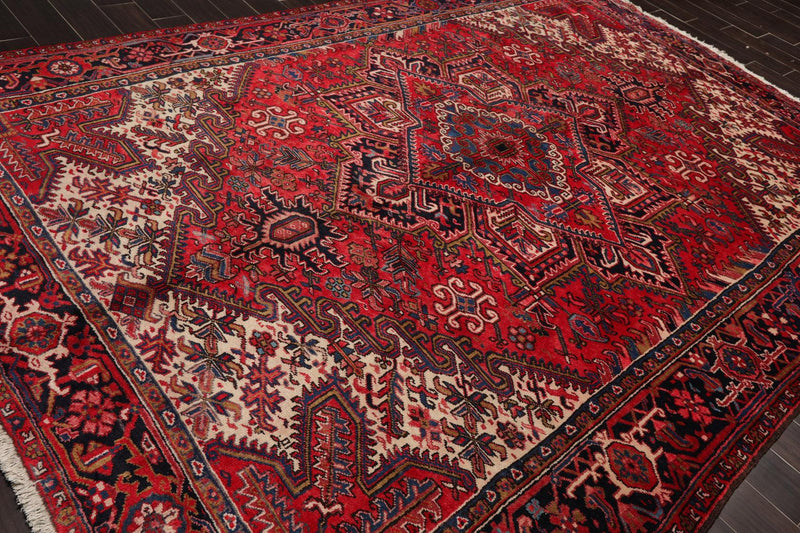 8'2" x 11'8" Hand Knotted 100% Wool Herizz Traditional Oriental Area Rug Red