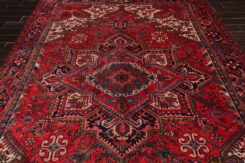 8'2" x 11'8" Hand Knotted 100% Wool Herizz Traditional Oriental Area Rug Red