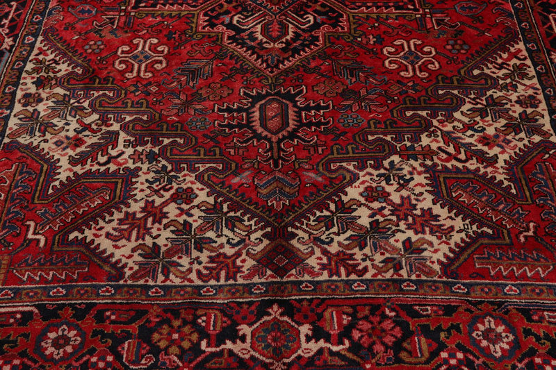 8'2" x 11'8" Hand Knotted 100% Wool Herizz Traditional Oriental Area Rug Red