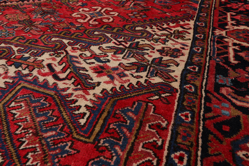 8'2" x 11'8" Hand Knotted 100% Wool Herizz Traditional Oriental Area Rug Red