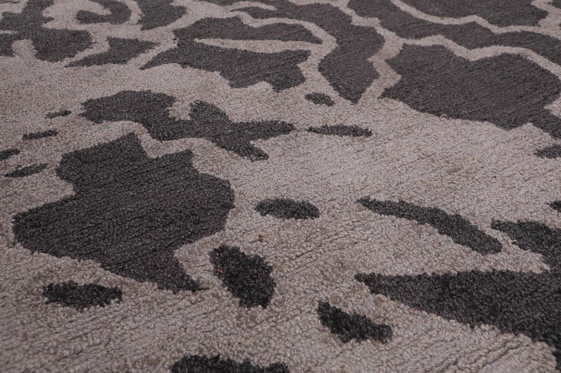 4'8" x 6'7" Handmade Loop & Cut textured pile Area Rug Modern Tan