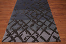 4'8" x 6’8" Handmade High Low Pile 100% Wool Area rug Modern Gray