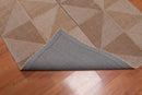 4'7x6'8 Hand Tufted Wool Loop N Cut PileGeometric Pattern Oriental Area Rug Beige, Brown Color