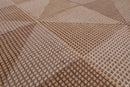 4'7x6'8 Hand Tufted Wool Loop N Cut PileGeometric Pattern Oriental Area Rug Beige, Brown Color