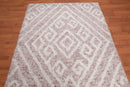 4'9" x 6’7" Handmade Moroccan Shag contemporary 100% Wool Area rug Beige