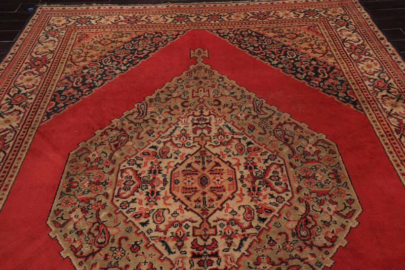 8'10" x 11'8" Hand Knotted 100% Wool Turkish Ferahan Oriental Area Rug Orange