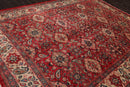 8'10" x 11'7" Hand Knotted 100% Wool Traditional Mahal Oriental Area Rug Red