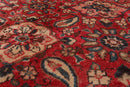 8'10" x 11'7" Hand Knotted 100% Wool Traditional Mahal Oriental Area Rug Red