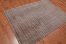 4'7" x 6’7" Handmade Loop & cut textured Pile Bamboo silk Area rug Modern Suede