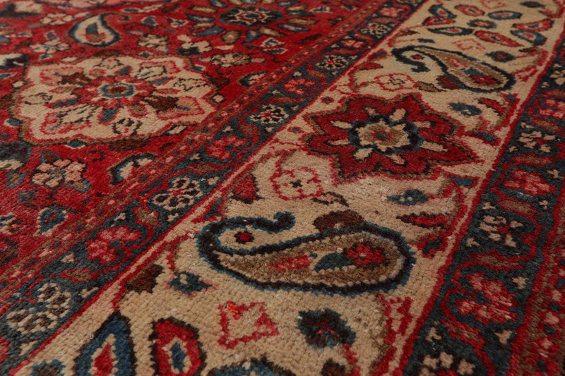 8'10" x 11'7" Hand Knotted 100% Wool Traditional Mahal Oriental Area Rug Red