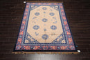 6'7"x9'8" Hand Knotted Wool Chinese Art Deco Traditional Oriental Area Rug Beige