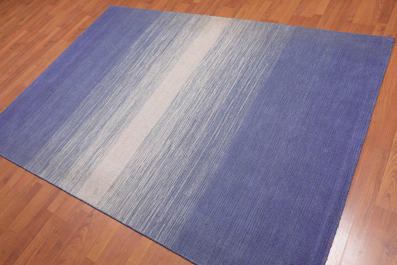 5'3" x 7’7" Handmade 100% Wool shaded Flatweave Area rug Modern Beige